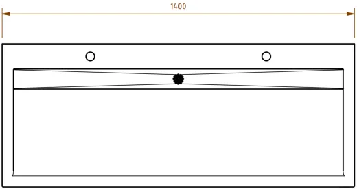 DREILICH Waschrinne 510HB WF-1400 mit Schrze und Hahnlochbank wandhngend mit Winkelfen geschweite Konstruktion Lnge 1400mm (3502180232)