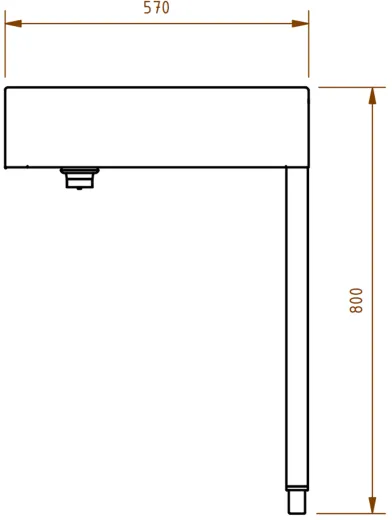 DREILICH Waschrinne 510HB WF-1400 mit Schrze und Hahnlochbank wandhngend mit Winkelfen geschweite Konstruktion Lnge 1400mm (3502180232)