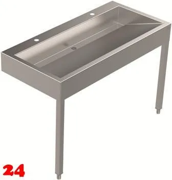 DREILICH Waschrinne 510HB WF-1200 mit Schrze und Hahnlochbank wandhngend mit Winkelfen geschweite Konstruktion Lnge 1200mm (3502180231)