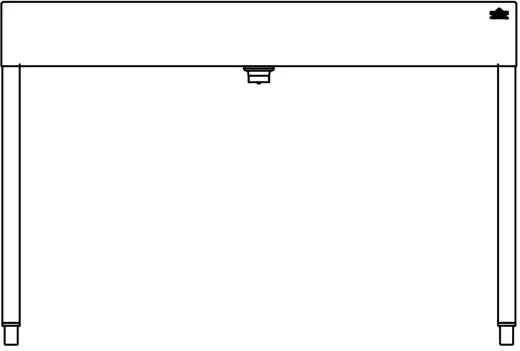 DREILICH Waschrinne 510HB WF-1200 mit Schrze und Hahnlochbank wandhngend mit Winkelfen geschweite Konstruktion Lnge 1200mm (3502180231)