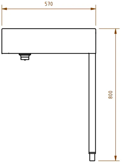 DREILICH Waschrinne 510HB WF-1200 mit Schrze und Hahnlochbank wandhngend mit Winkelfen geschweite Konstruktion Lnge 1200mm (3502180231)