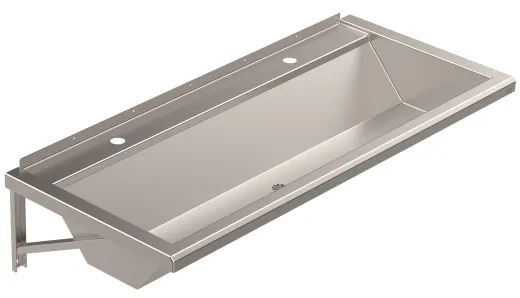 DREILICH Waschrinne 405-1200 ohne Schrze mit Hahnlochbank wandhngend gekantete und geschweite Konstruktion Lnge 1200mm (3502180167)