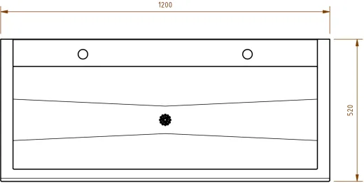 DREILICH Waschrinne 405-1200 ohne Schrze mit Hahnlochbank wandhngend gekantete und geschweite Konstruktion Lnge 1200mm (3502180167)