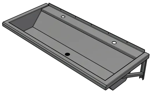 DREILICH Waschrinne 405-1200 ohne Schrze mit Hahnlochbank wandhngend gekantete und geschweite Konstruktion Lnge 1200mm (3502180167)