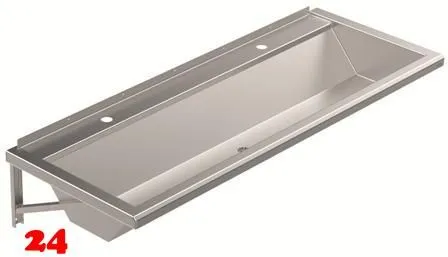 DREILICH Waschrinne 405-1400 ohne Schrze mit Hahnlochbank wandhngend gekantete und geschweite Konstruktion Lnge 1400mm (3502180168)