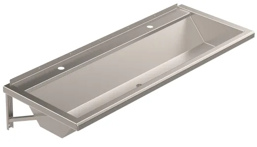 DREILICH Waschrinne 405-1400 ohne Schrze mit Hahnlochbank wandhngend gekantete und geschweite Konstruktion Lnge 1400mm (3502180168)