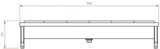 DREILICH Waschrinne 405-1400 ohne Schrze mit Hahnlochbank wandhngend gekantete und geschweite Konstruktion Lnge 1400mm (3502180168)