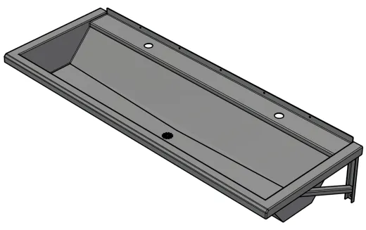 DREILICH Waschrinne 405-1400 ohne Schrze mit Hahnlochbank wandhngend gekantete und geschweite Konstruktion Lnge 1400mm (3502180168)