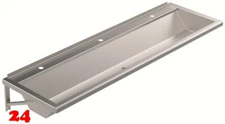 DREILICH Waschrinne 405-1800 ohne Schrze mit Hahnlochbank wandhngend gekantete und geschweite Konstruktion Lnge 1800mm (3502180170)