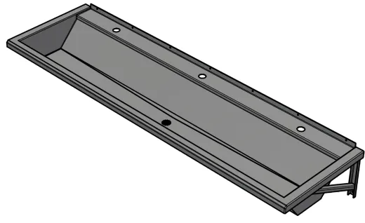 DREILICH Waschrinne 405-1800 ohne Schrze mit Hahnlochbank wandhngend gekantete und geschweite Konstruktion Lnge 1800mm (3502180170)