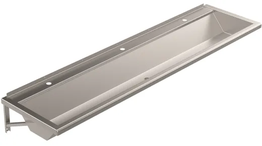 DREILICH Waschrinne 405-2100 ohne Schrze mit Hahnlochbank wandhngend gekantete und geschweite Konstruktion Lnge 2100mm (3502180171)