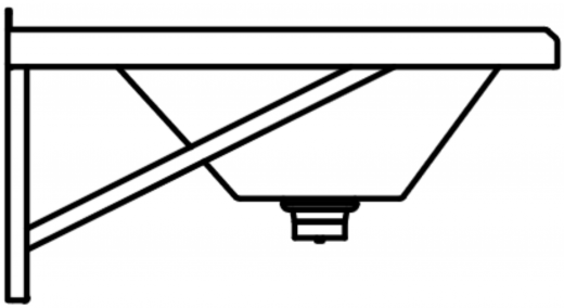 DREILICH Waschrinne 405-2100 ohne Schrze mit Hahnlochbank wandhngend gekantete und geschweite Konstruktion Lnge 2100mm (3502180171)
