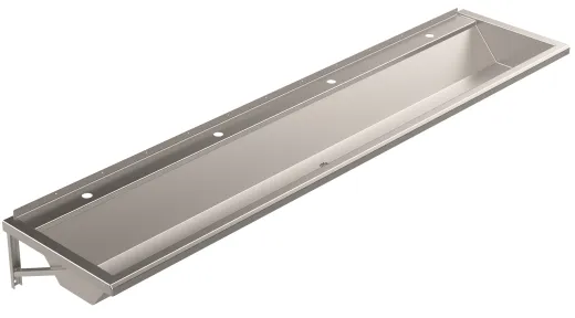 DREILICH Waschrinne 405-2400 ohne Schrze mit Hahnlochbank wandhngend gekantete und geschweite Konstruktion Lnge 2400mm (3502180172)