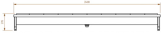 DREILICH Waschrinne 405-2400 ohne Schrze mit Hahnlochbank wandhngend gekantete und geschweite Konstruktion Lnge 2400mm (3502180172)