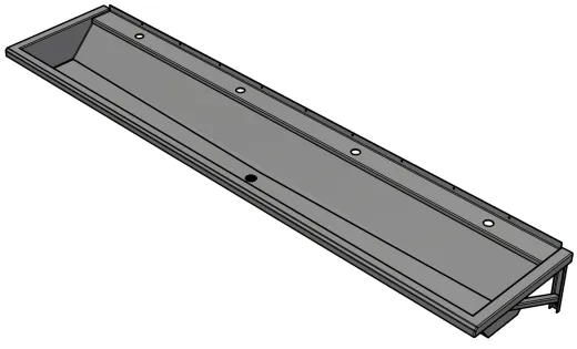 DREILICH Waschrinne 405-2400 ohne Schrze mit Hahnlochbank wandhngend gekantete und geschweite Konstruktion Lnge 2400mm (3502180172)