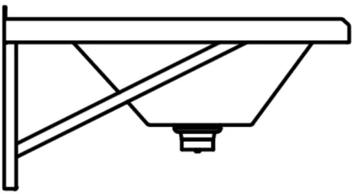 DREILICH Waschrinne 405-2800 ohne Schrze mit Hahnlochbank wandhngend gekantete und geschweite Konstruktion Lnge 2800mm (3502180173)