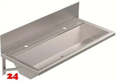 DREILICH Waschrinne 405SW-1200 HLB ohne Schrze mit Spritzwand wandhngend gekantete und geschweite Konstruktion Lnge 1200mm (3502180174)