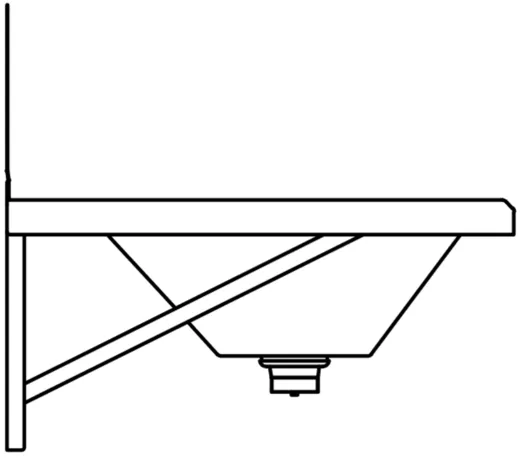 DREILICH Waschrinne 405SW-1200 HLB ohne Schrze mit Spritzwand wandhngend gekantete und geschweite Konstruktion Lnge 1200mm (3502180174)