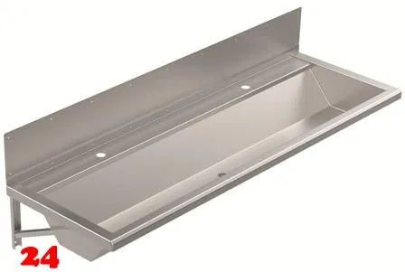 DREILICH Waschrinne 405SW-1600 HLB ohne Schrze mit Spritzwand wandhngend gekantete und geschweite Konstruktion Lnge 1600mm (3502180176)