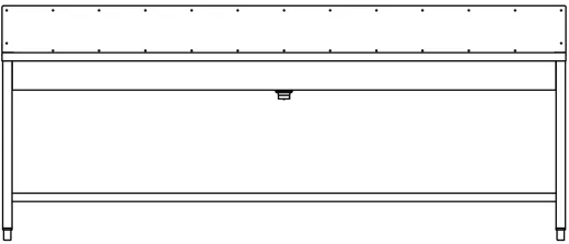 DREILICH Waschrinne 405SW UB-2400 ohne Schrze HLB mit Spritzwand bodenstehend mit Unterbau geschweite Konstruktion Lnge 2400mm (3502180250)