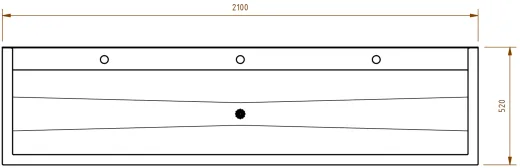 DREILICH Waschrinne 405SW UB-2100 ohne Schrze HLB mit Spritzwand bodenstehend mit Unterbau geschweite Konstruktion Lnge 2100mm (3502180249)