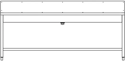 DREILICH Waschrinne 405SW UB-2100 ohne Schrze HLB mit Spritzwand bodenstehend mit Unterbau geschweite Konstruktion Lnge 2100mm (3502180249)