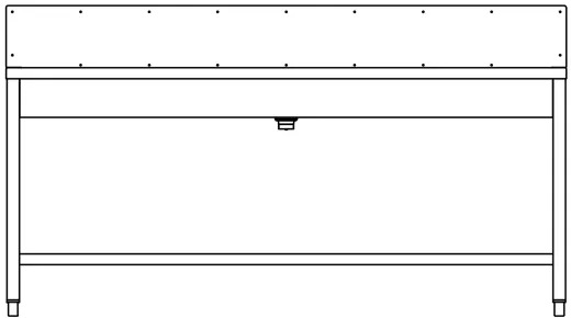 DREILICH Waschrinne 405SW UB-1800 ohne Schrze HLB mit Spritzwand bodenstehend mit Unterbau geschweite Konstruktion Lnge 1800mm (3502180248)