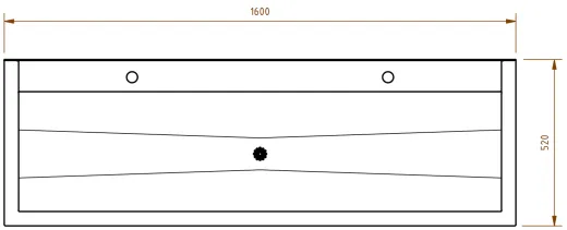 DREILICH Waschrinne 405SW UB-1600 ohne Schrze HLB mit Spritzwand bodenstehend mit Unterbau geschweite Konstruktion Lnge 1600mm (3502180247)