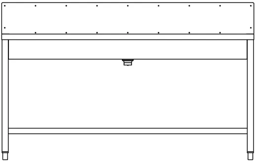 DREILICH Waschrinne 405SW UB-1600 ohne Schrze HLB mit Spritzwand bodenstehend mit Unterbau geschweite Konstruktion Lnge 1600mm (3502180247)