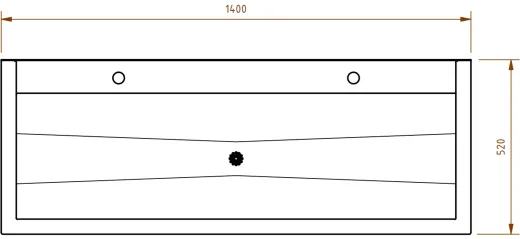 DREILICH Waschrinne 405SW UB-1400 ohne Schrze HLB mit Spritzwand bodenstehend mit Unterbau geschweite Konstruktion Lnge 1400mm (3502180246)