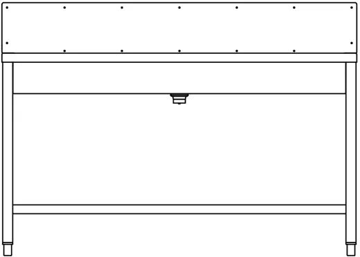 DREILICH Waschrinne 405SW UB-1400 ohne Schrze HLB mit Spritzwand bodenstehend mit Unterbau geschweite Konstruktion Lnge 1400mm (3502180246)