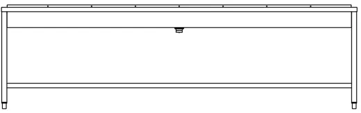 DREILICH Waschrinne 405 UB-2800 ohne Schrze Hahnlochbank bodenstehend mit Unterbau geschweite Konstruktion Lnge 2800mm (3502180244)