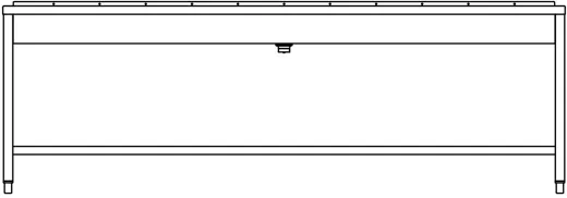 DREILICH Waschrinne 405 UB-2400 ohne Schrze Hahnlochbank bodenstehend mit Unterbau geschweite Konstruktion Lnge 2400mm (3502180243)