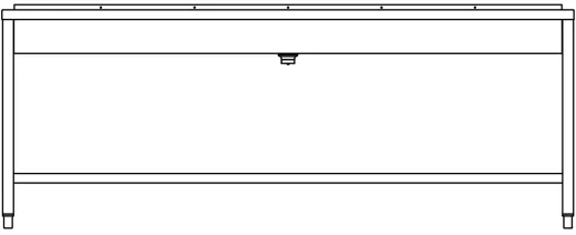DREILICH Waschrinne 405 UB-2100 ohne Schrze Hahnlochbank bodenstehend mit Unterbau geschweite Konstruktion Lnge 2100mm (3502180242)