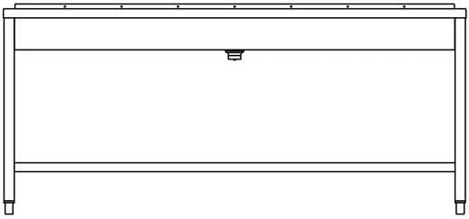 DREILICH Waschrinne 405 UB-1800 ohne Schrze Hahnlochbank bodenstehend mit Unterbau geschweite Konstruktion Lnge 1800mm (3502180241)
