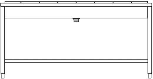 DREILICH Waschrinne 405 UB-1600 ohne Schrze Hahnlochbank bodenstehend mit Unterbau geschweite Konstruktion Lnge 1600mm (3502180240)