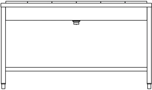 DREILICH Waschrinne 405 UB-1400 ohne Schrze Hahnlochbank bodenstehend mit Unterbau geschweite Konstruktion Lnge 1400mm (3502180239)