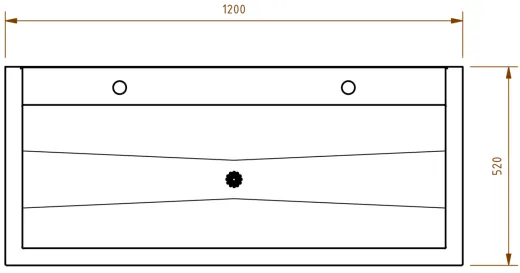 DREILICH Waschrinne 405 UB-1200 ohne Schrze Hahnlochbank bodenstehend mit Unterbau geschweite Konstruktion Lnge 1200mm (3502180238)