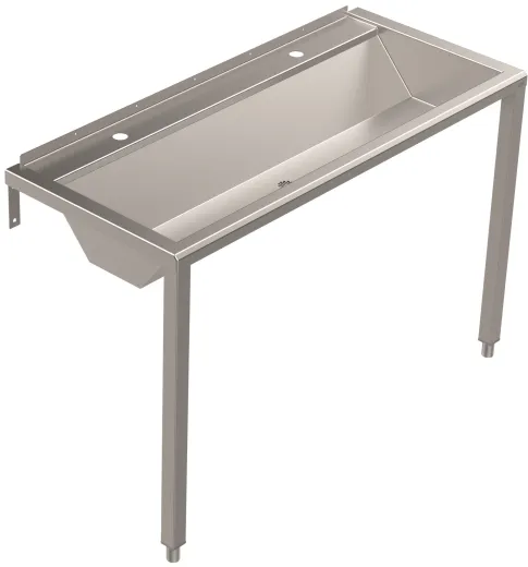 DREILICH Waschrinne 405 WF-1200 ohne Schrze mit Hahnlochbank wandhngend mit Winkelfen geschweite Konstruktion Lnge 1200mm (3502180210)