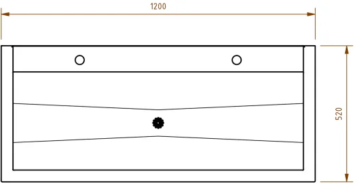 DREILICH Waschrinne 405 WF-1200 ohne Schrze mit Hahnlochbank wandhngend mit Winkelfen geschweite Konstruktion Lnge 1200mm (3502180210)