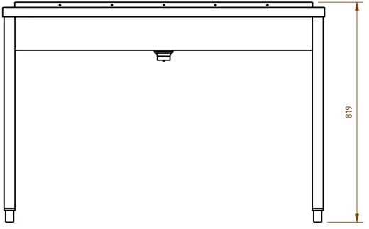 DREILICH Waschrinne 405 WF-1200 ohne Schrze mit Hahnlochbank wandhngend mit Winkelfen geschweite Konstruktion Lnge 1200mm (3502180210)