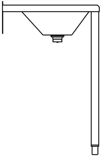 DREILICH Waschrinne 405 WF-1200 ohne Schrze mit Hahnlochbank wandhngend mit Winkelfen geschweite Konstruktion Lnge 1200mm (3502180210)