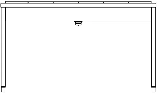 DREILICH Waschrinne 405 WF-1400 ohne Schrze mit Hahnlochbank wandhngend mit Winkelfen geschweite Konstruktion Lnge 1400mm (3502180211)