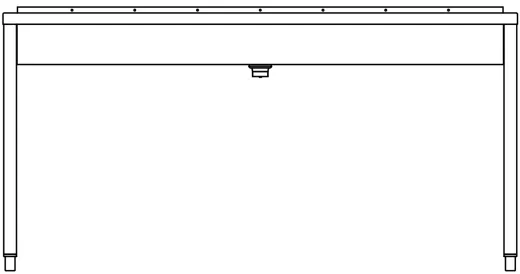 DREILICH Waschrinne 405 WF-1600 ohne Schrze mit Hahnlochbank wandhngend mit Winkelfen geschweite Konstruktion Lnge 1600mm (3502180212)