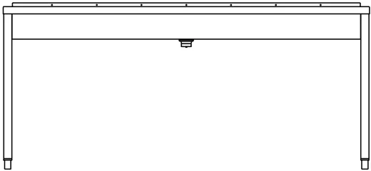 DREILICH Waschrinne 405 WF-1800 ohne Schrze mit Hahnlochbank wandhngend mit Winkelfen geschweite Konstruktion Lnge 1800mm (3502180213)