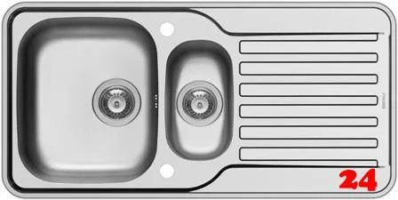 PYRAMIS Kchensple Space Mini 1 1/2B 1D Einbausple / Edelstahlsple Siebkorb als Drehknopfventil