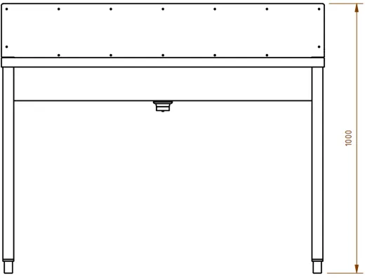 DREILICH Waschrinne 405SW WF-1200 ohne Schrze mit Spritzwand HLB wandhngend mit Winkelfen geschweite Konstruktion Lnge 1200mm (3502180217)