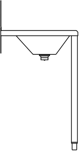 DREILICH Waschrinne 405SW WF-1200 ohne Schrze mit Spritzwand HLB wandhngend mit Winkelfen geschweite Konstruktion Lnge 1200mm (3502180217)