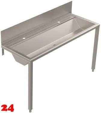 DREILICH Waschrinne 405SW WF-1400 ohne Schrze mit Spritzwand HLB wandhngend mit Winkelfen geschweite Konstruktion Lnge 1400mm (3502180218)