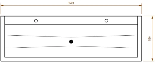 DREILICH Waschrinne 405SW WF-1600 ohne Schrze mit Spritzwand HLB wandhngend mit Winkelfen geschweite Konstruktion Lnge 1600mm (3502180219)